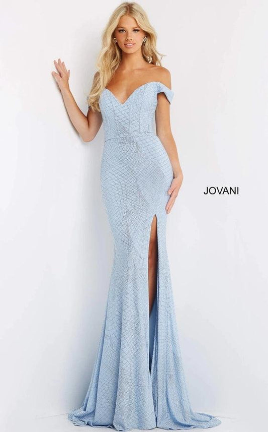 Jovani Spaghetti Strap Long Formal Prom Gown 06218 - The Dress Outlet
