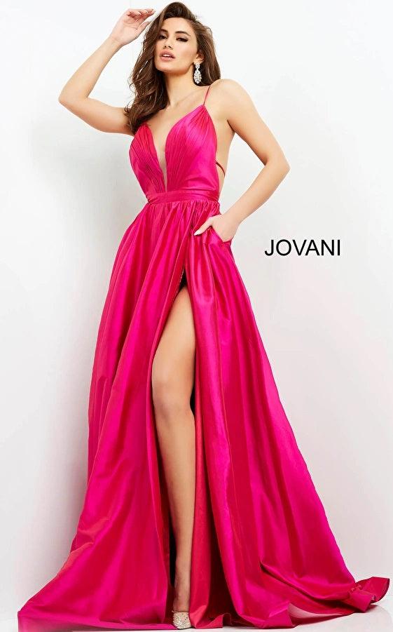 Jovani 06540 Spaghetti Strap Long Formal Prom Gown