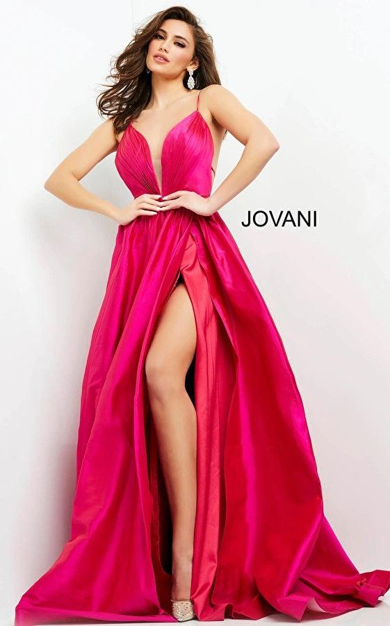 Jovani 06540 Spaghetti Strap Long Formal Prom Gown