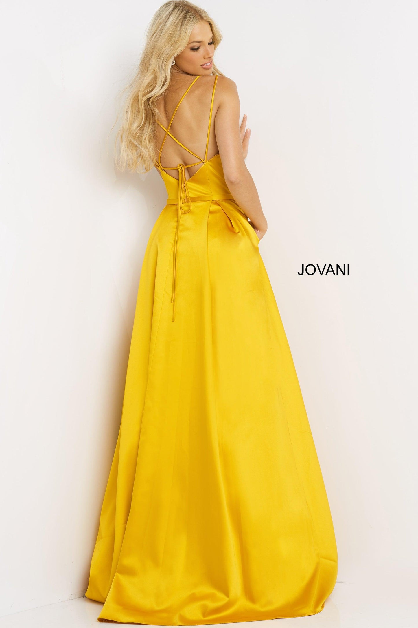 Jovani Spaghetti Strap Long Prom Dress 02536 - The Dress Outlet