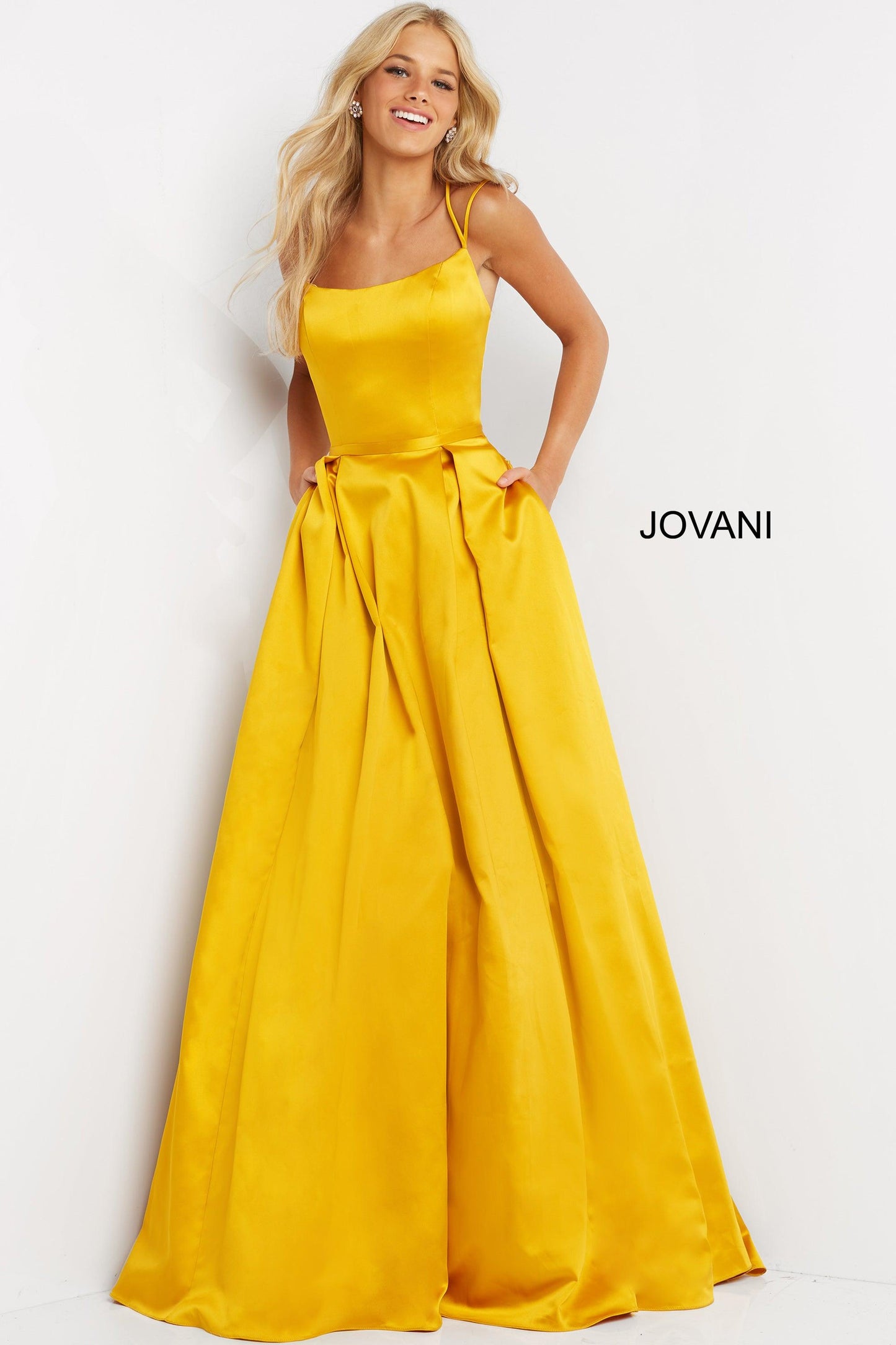 Jovani Spaghetti Strap Long Prom Dress 02536 - The Dress Outlet