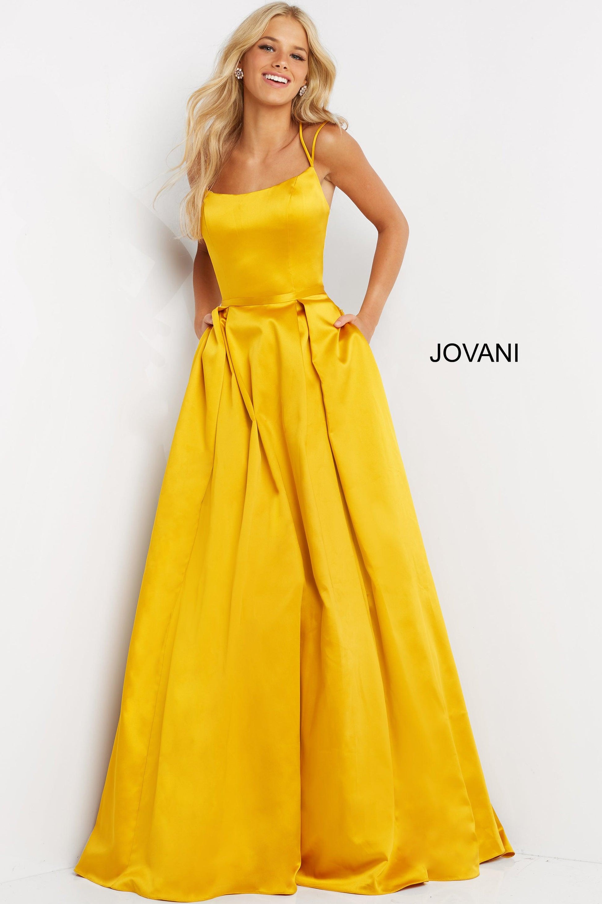 Jovani 02536 Spaghetti Strap Long Prom Dress