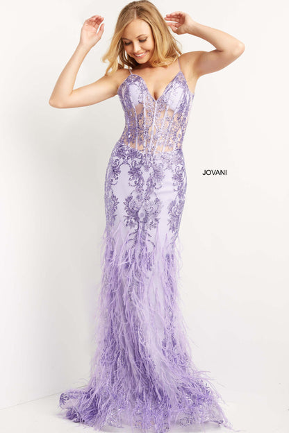 Jovani Spaghetti Strap Long Prom Dress 08141 - The Dress Outlet