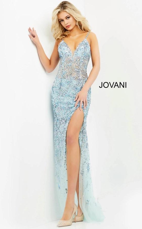 Jovani 05872 Spaghetti Strap Long Prom Gown