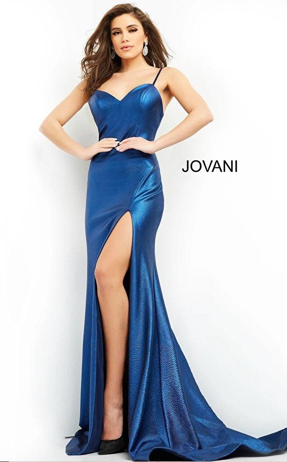 Jovani Spaghetti Strap Long Prom Gown 06527 - The Dress Outlet