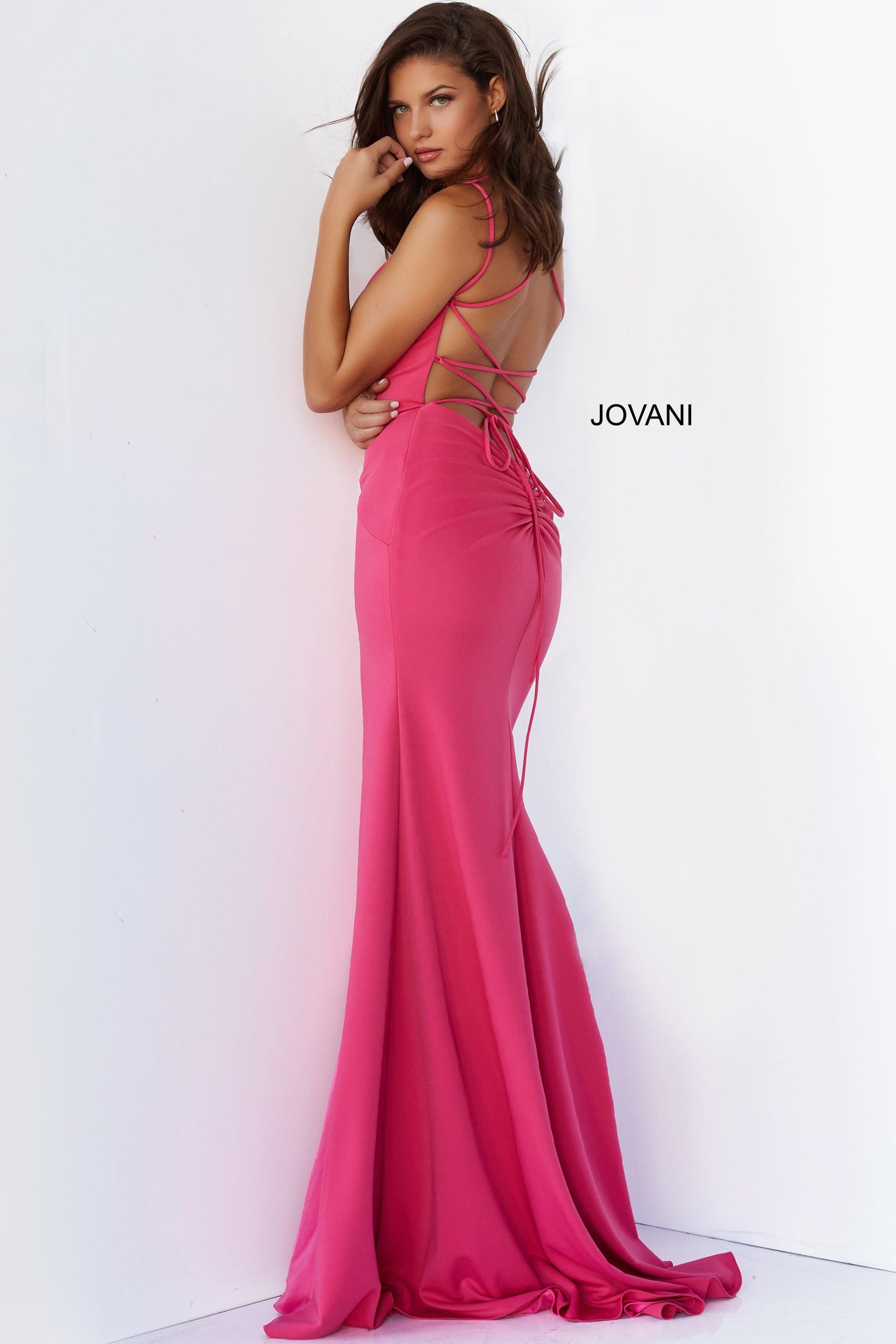 Jovani 07402 Spaghetti Strap Long Prom Gown