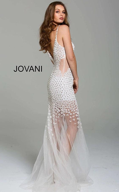 Jovani Spaghetti Strap Long Prom Gown 60695 - The Dress Outlet
