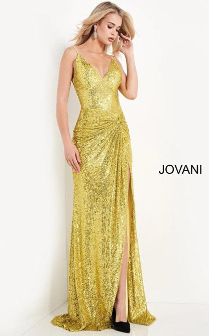 Jovani Spaghetti Strap Long Sexy Prom Dress 06271 - The Dress Outlet