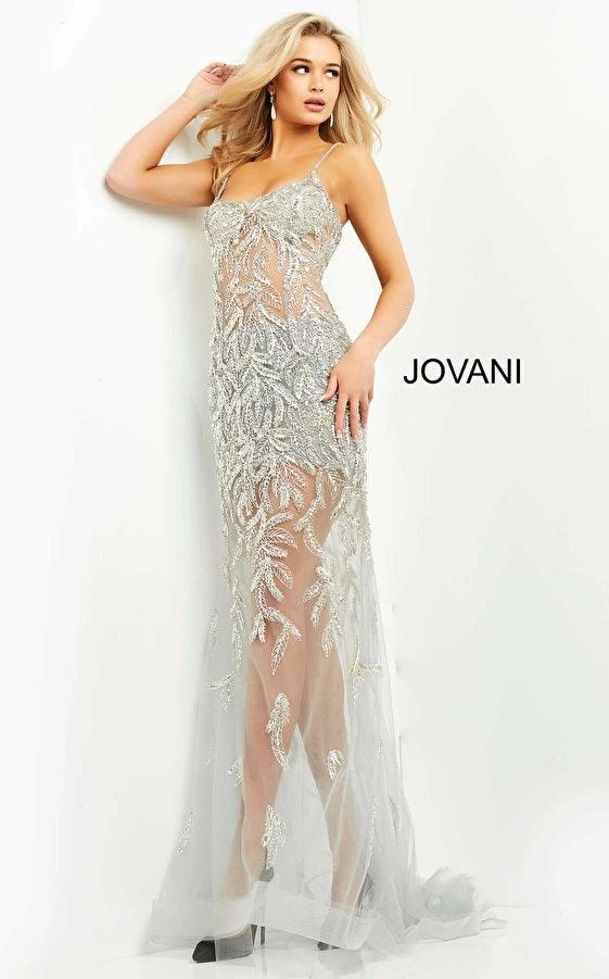 Jovani Spaghetti Strap Long Sexy Prom Dress 06665 - The Dress Outlet