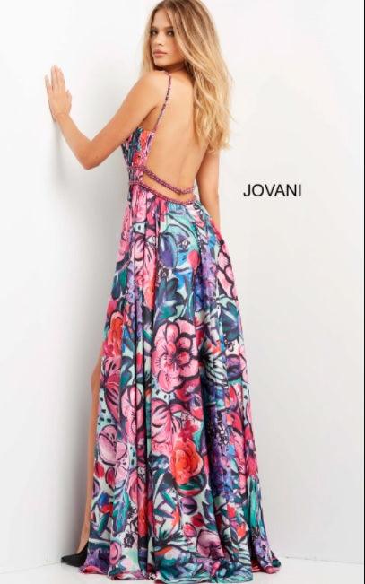 Jovani 08593 Spaghetti Strap Long Sexy Prom Dress