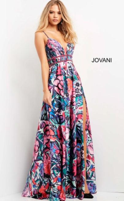 Jovani 08593 Spaghetti Strap Long Sexy Prom Dress