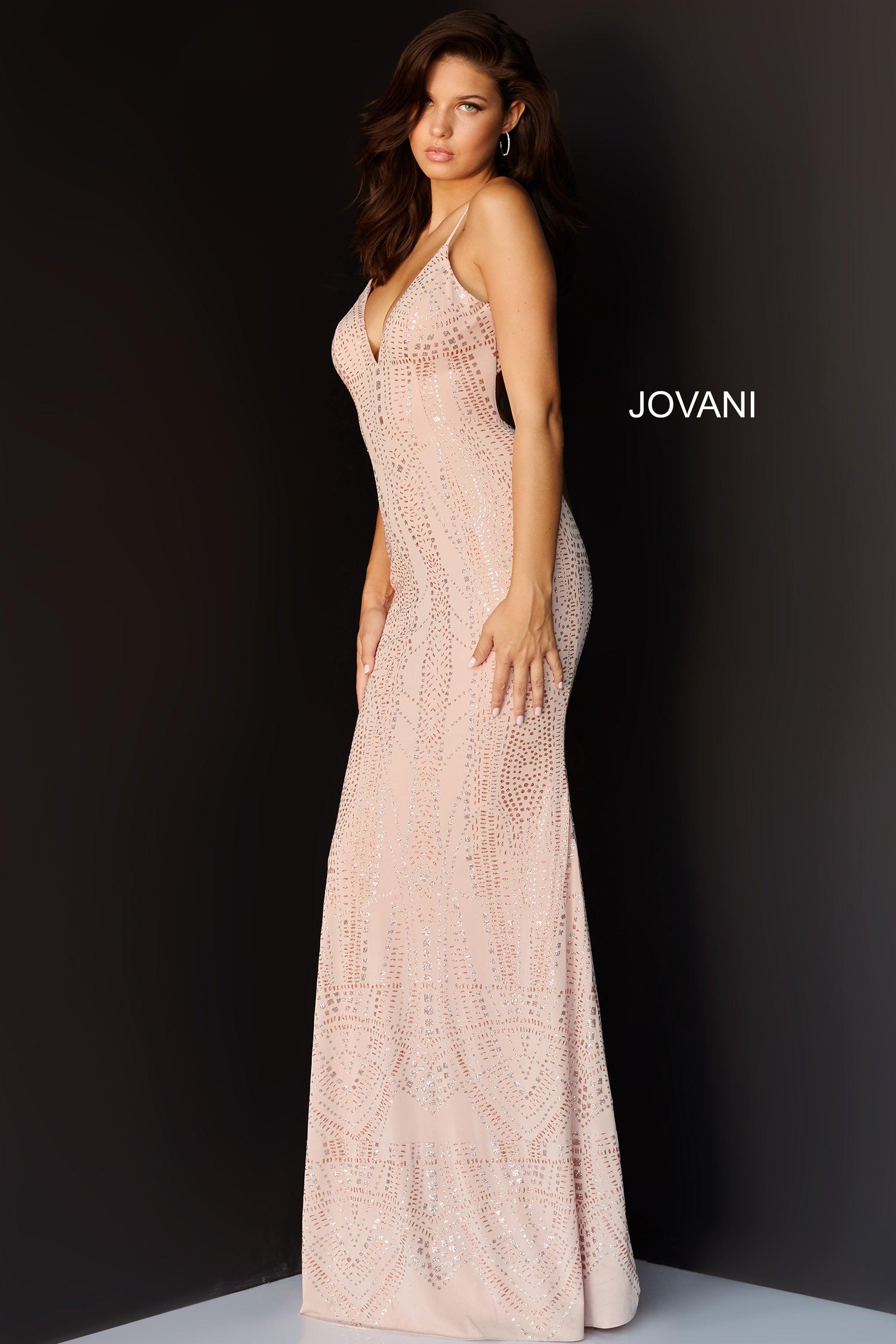 Jovani Spaghetti Strap Sexy Long Prom Dress 06496 - The Dress Outlet