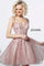 Jovani Spaghetti Strap Short Cocktail Dress 3654 - The Dress Outlet