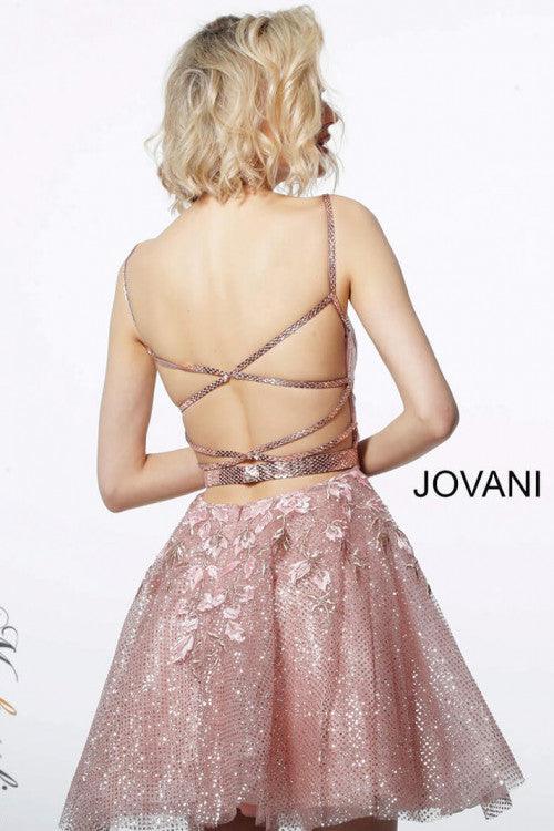 Jovani Spaghetti Strap Short Cocktail Dress 3654 - The Dress Outlet