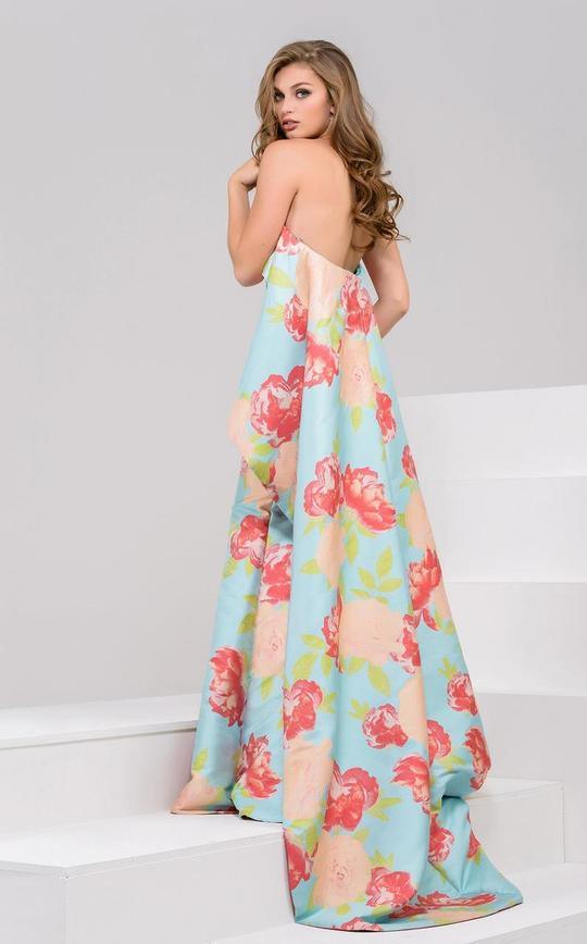 Jovani Strapless Floral Caped Long Gown 50970 - The Dress Outlet