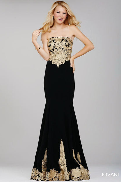Jovani Strapless Fitted Long Prom Gown 33169 - The Dress Outlet