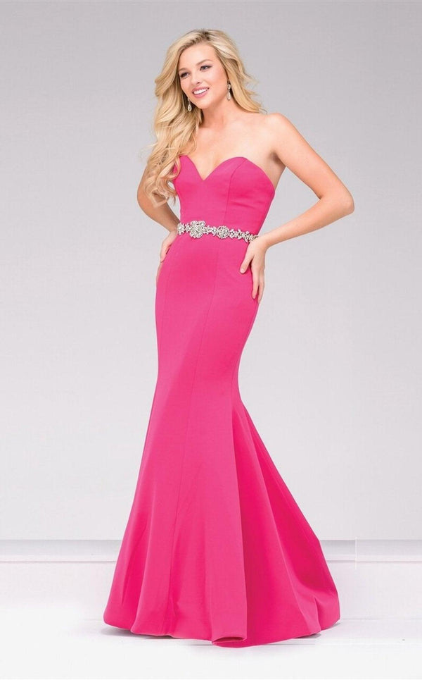 Jovani 34010 Strapless Long Formal Prom Dress