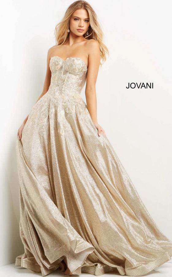 Jovani 07497 Strapless Long Formal Prom Gown