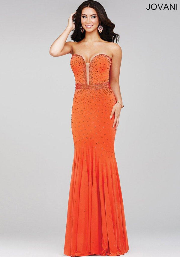 Jovani 33058 Strapless Long Formal Prom Gown