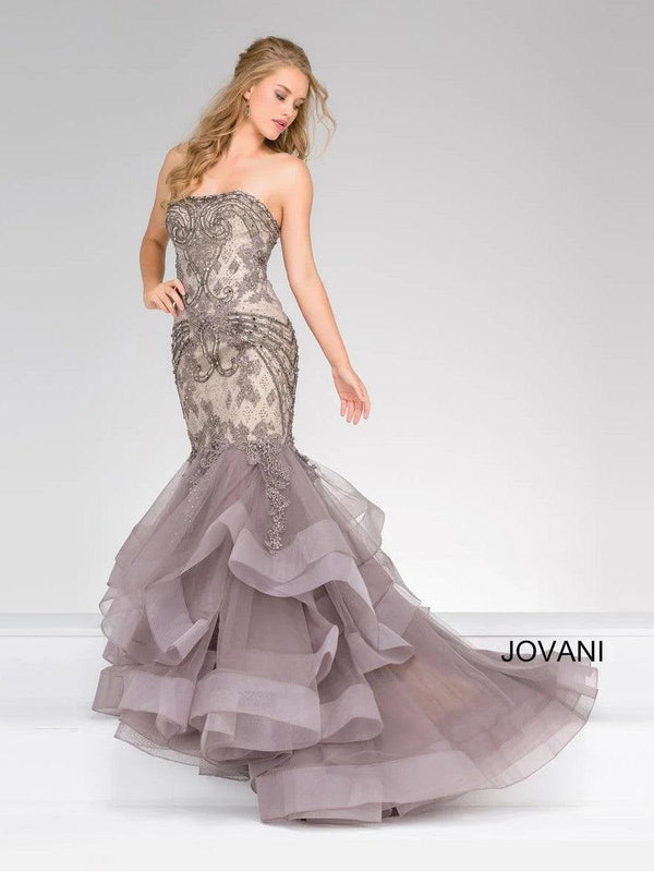 Jovani 45760 Strapless Long Mermaid Evening Gown