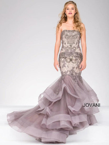 Jovani Strapless Long Mermaid Evening Gown 45760 - The Dress Outlet