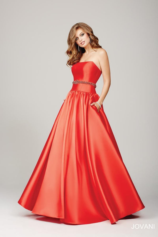 Jovani 34040 Strapless Long Prom Dress