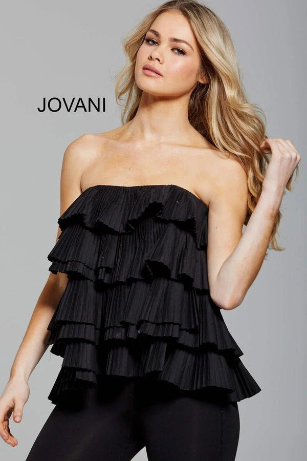 Jovani M59588 Strapless Ruffle Top