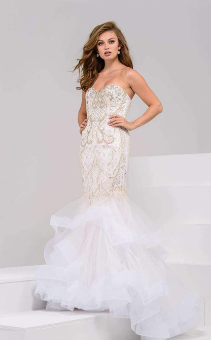 Jovani Tiered Mermaid Long Prom Dress 27875 - The Dress Outlet