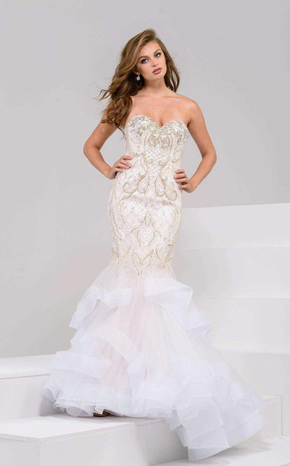 Jovani Tiered Mermaid Long Prom Dress 27875 - The Dress Outlet