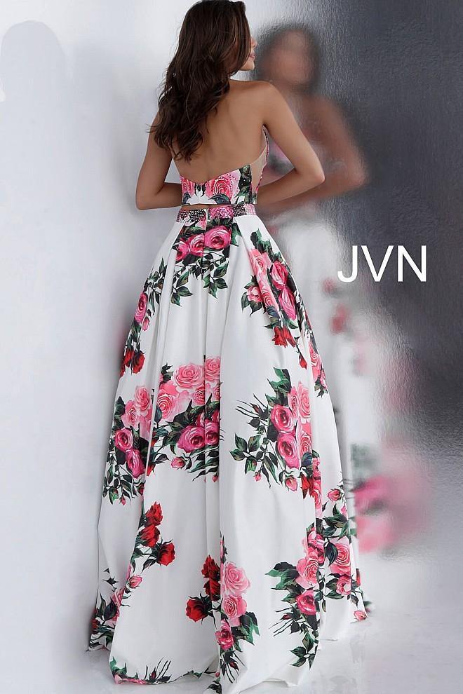 Jovani 66058 Two Piece Floral Prom Dress