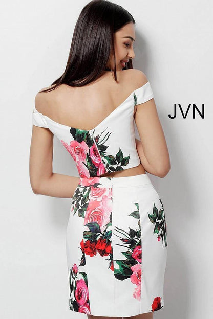 Jovani Two Piece Floral Short Dress JVN64961 - The Dress Outlet
