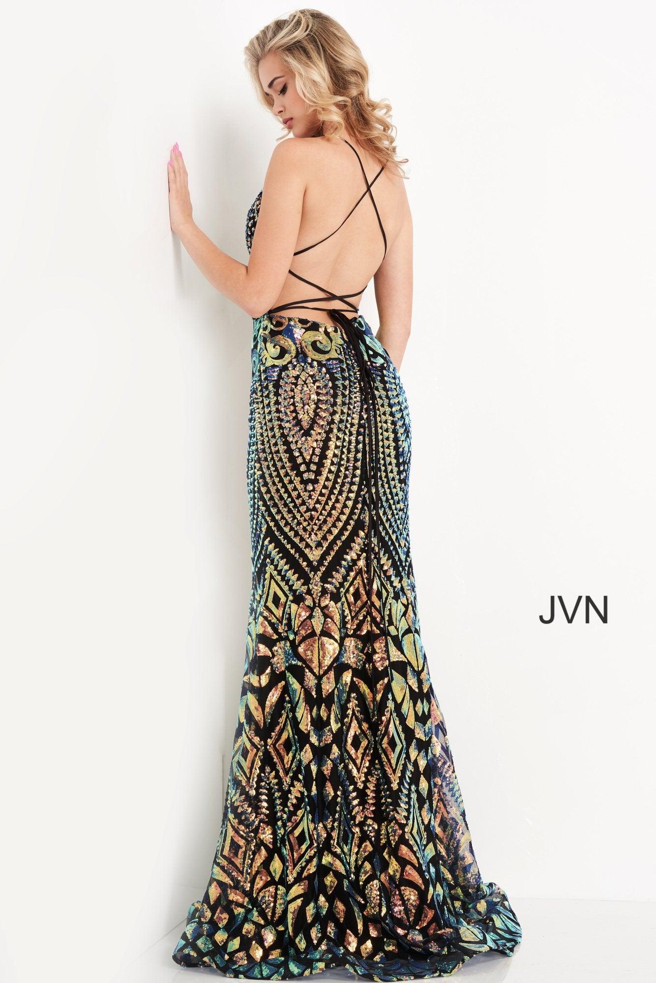 Jovani 05758 V-Neck Formal Long Prom Dress