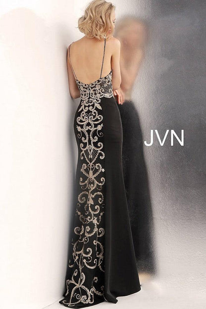 Jovani Waterfall Back Long Party Dress 66059 - The Dress Outlet