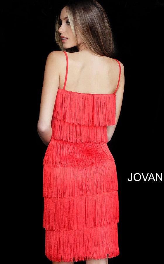 Jovani 35735 Zipper Fringe Homecoming Short Dress