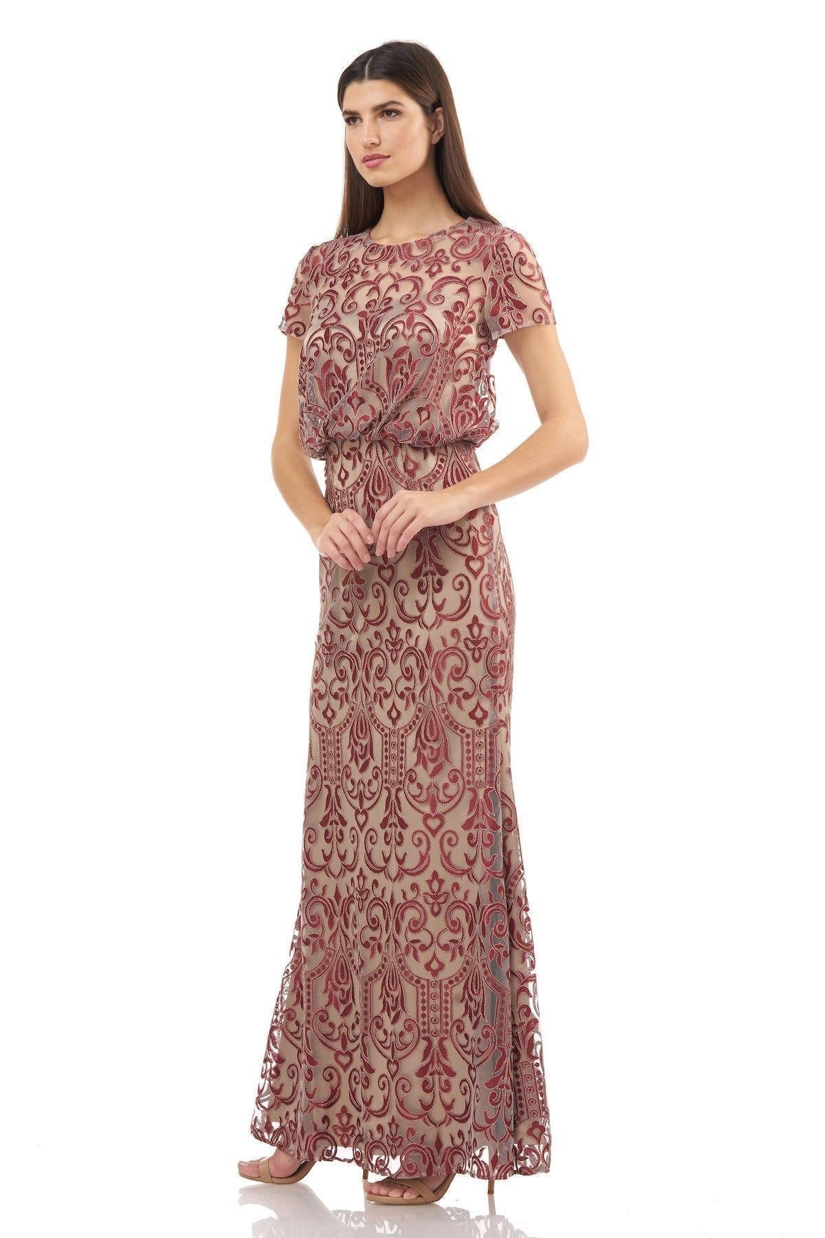 JS Collections Long Formal Blouson Dress 866967 - The Dress Outlet
