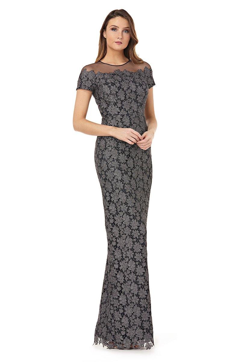 JS Collections Long Formal Floral Lace Dress 866683 - The Dress Outlet