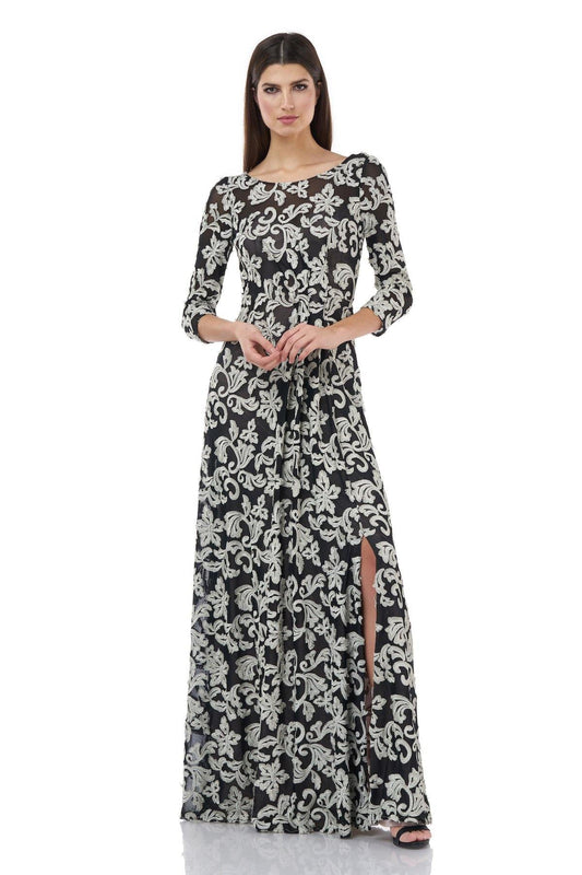 JS Collections Long Formal 3/4 Sleeve Dress 867027 - The Dress Outlet