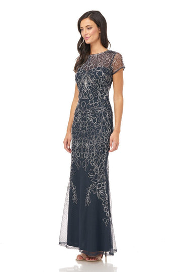 JS Collections Long Formal Short Sleeve Dress 866758 | The Dress Outlet