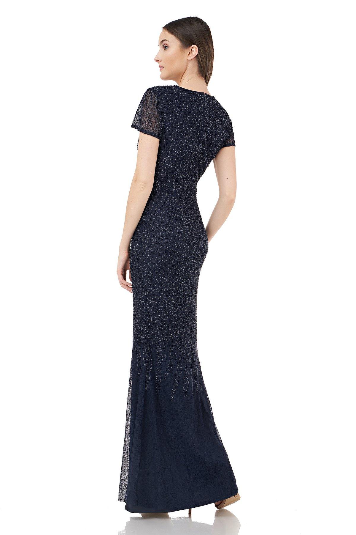 JS Collections Long Formal Short Sleeve Dress 867170 - The Dress Outlet
