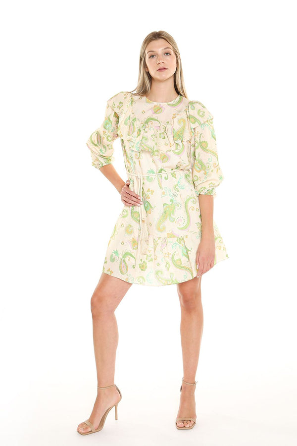 Short Ruffle Layer Chest Half Sleeve Dress
