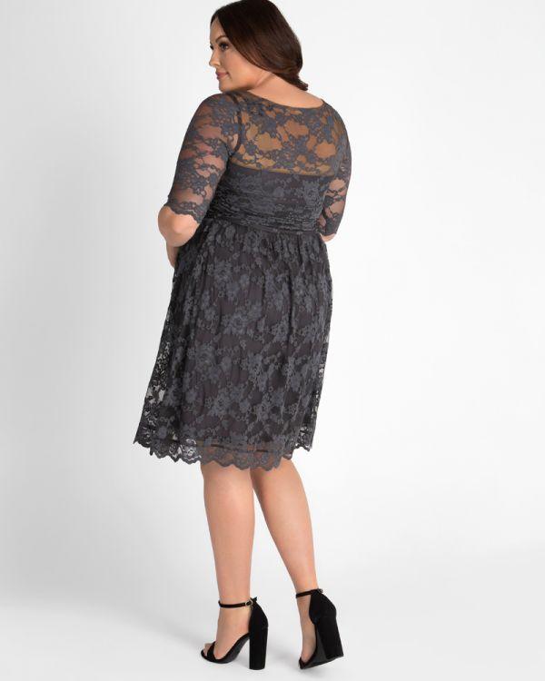 Kiyonna Formal Short Lace Dress - The Dress Outlet