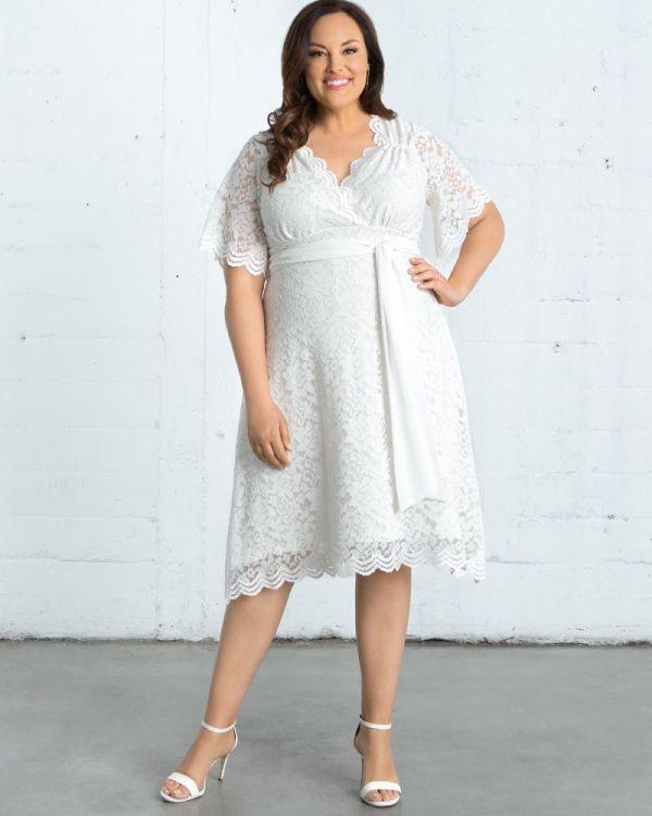 Kiyonna Short Lace Wedding Dress - The Dress Outlet