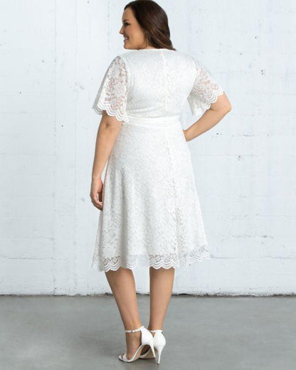 Kiyonna Short Lace Wedding Dress - The Dress Outlet