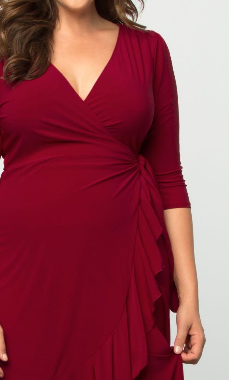 Short Plus Size Wrap Dress