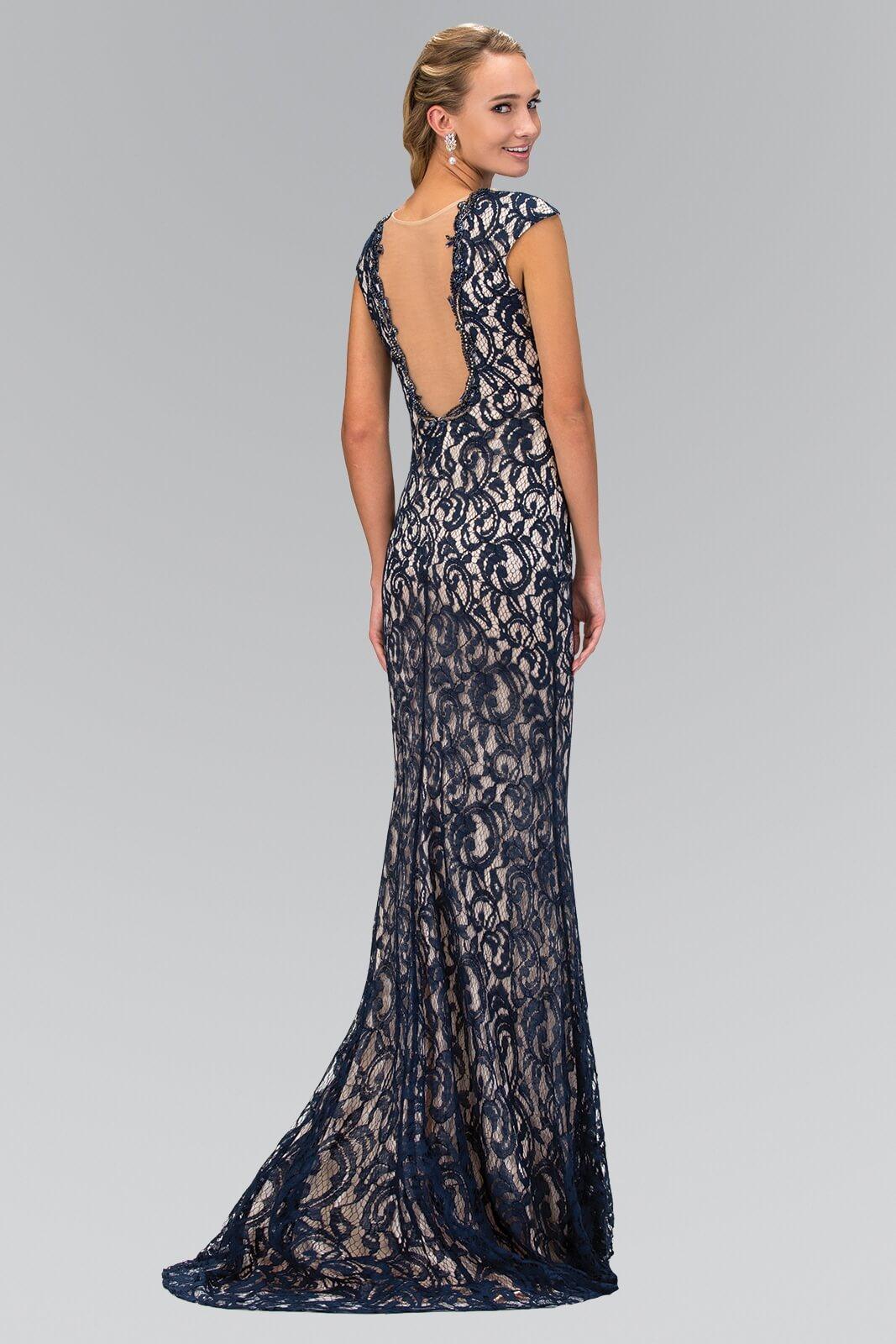Lace Long Open Back Prom Dress Formal Sale