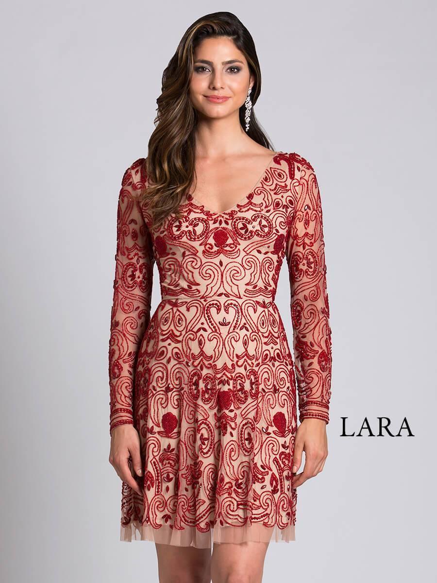 Lara Dresses Long Sleeve Cocktail Dress 33414 - The Dress Outlet