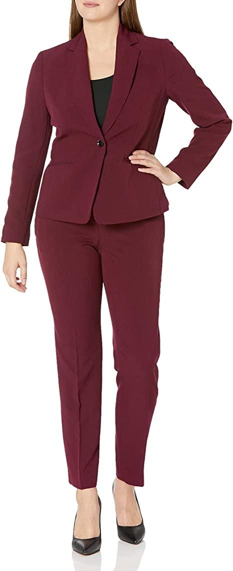 Le Suit Formal One Button Jacket Two Piece Pan Suit - The Dress Outlet