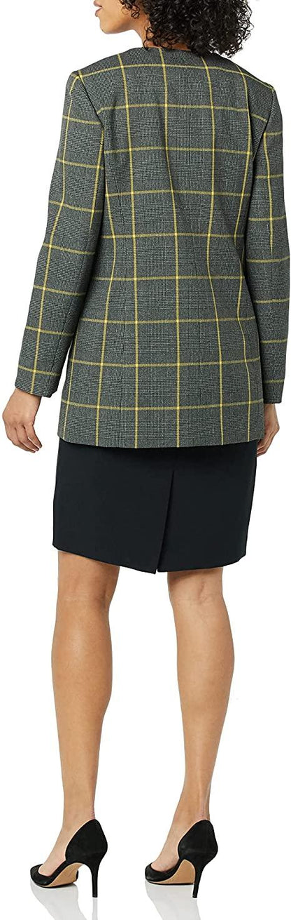 Le Suit Long Sleeve Pattern Jacket Short Dress - The Dress Outlet
