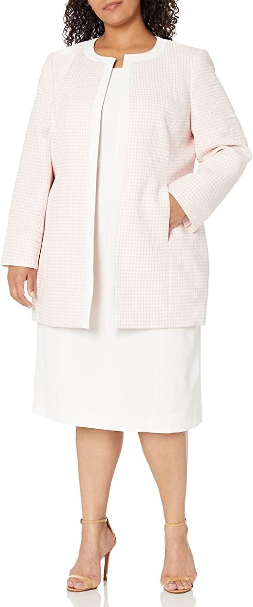 Le Suit Short Sleeveless Plus Size Jacket Dress - The Dress Outlet