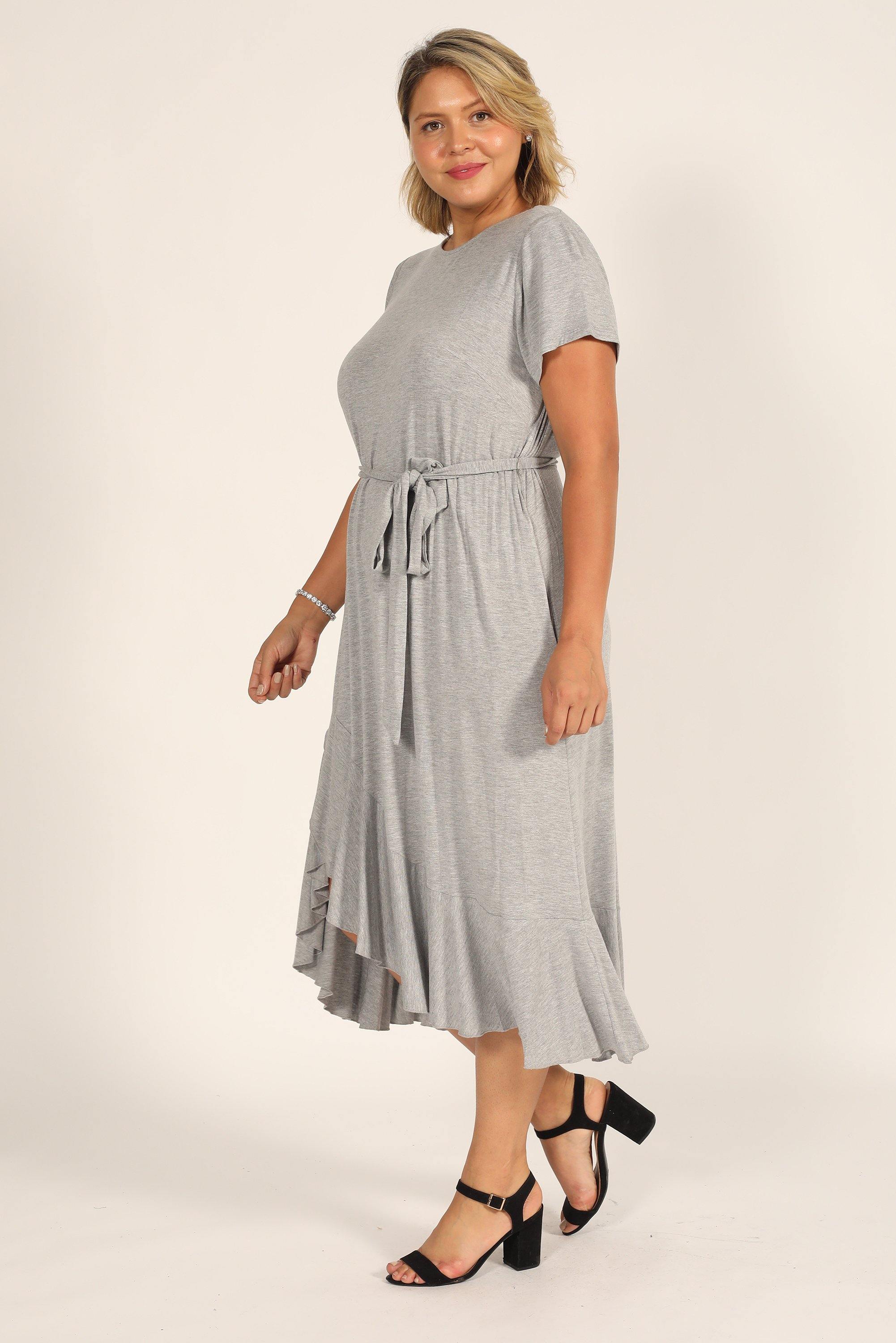 london times grey dress Women's London Times Silver Tiered Embellished Dress